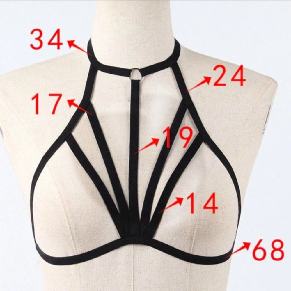 Strappy Harness Elastic Cage Bra - Picture 4 of 5